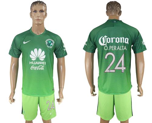 America #24 O.Peralta Sec Away Soccer Club Jersey