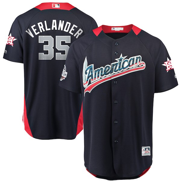 American League 35 Justin Verlander Navy 2018 MLB All-Star Game Home Run Derby Jersey