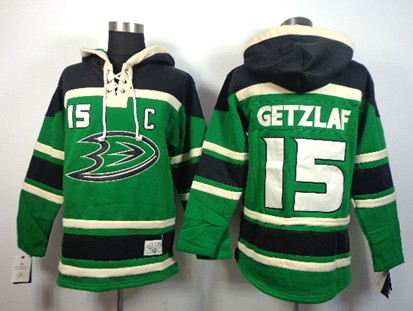 Anaheim Ducks #15 Ryan Getzlaf Green Old Time Hockey hoodies Stitched