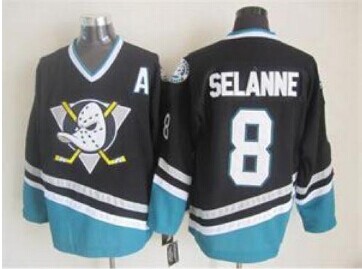 Anaheim Ducks #8 Teemu Selanne Black CCM Throwback Stitched NHL Jersey