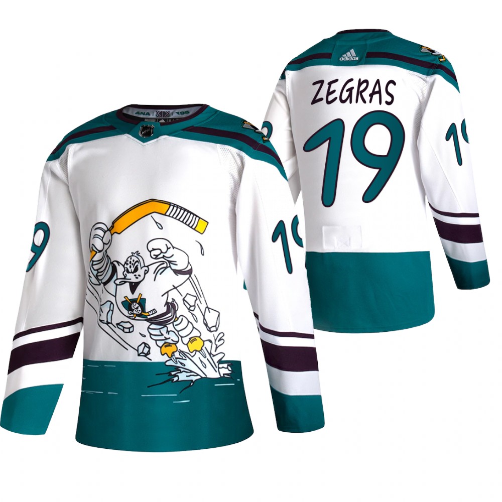 Anaheim Ducks 2021 Reverse Retro Trevor Zegras White Jersey Special Edition
