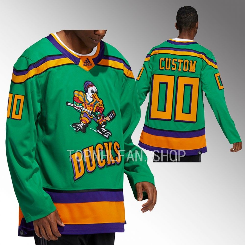 Anaheim Ducks Custom Mighty Ducks Green Authentic Jersey