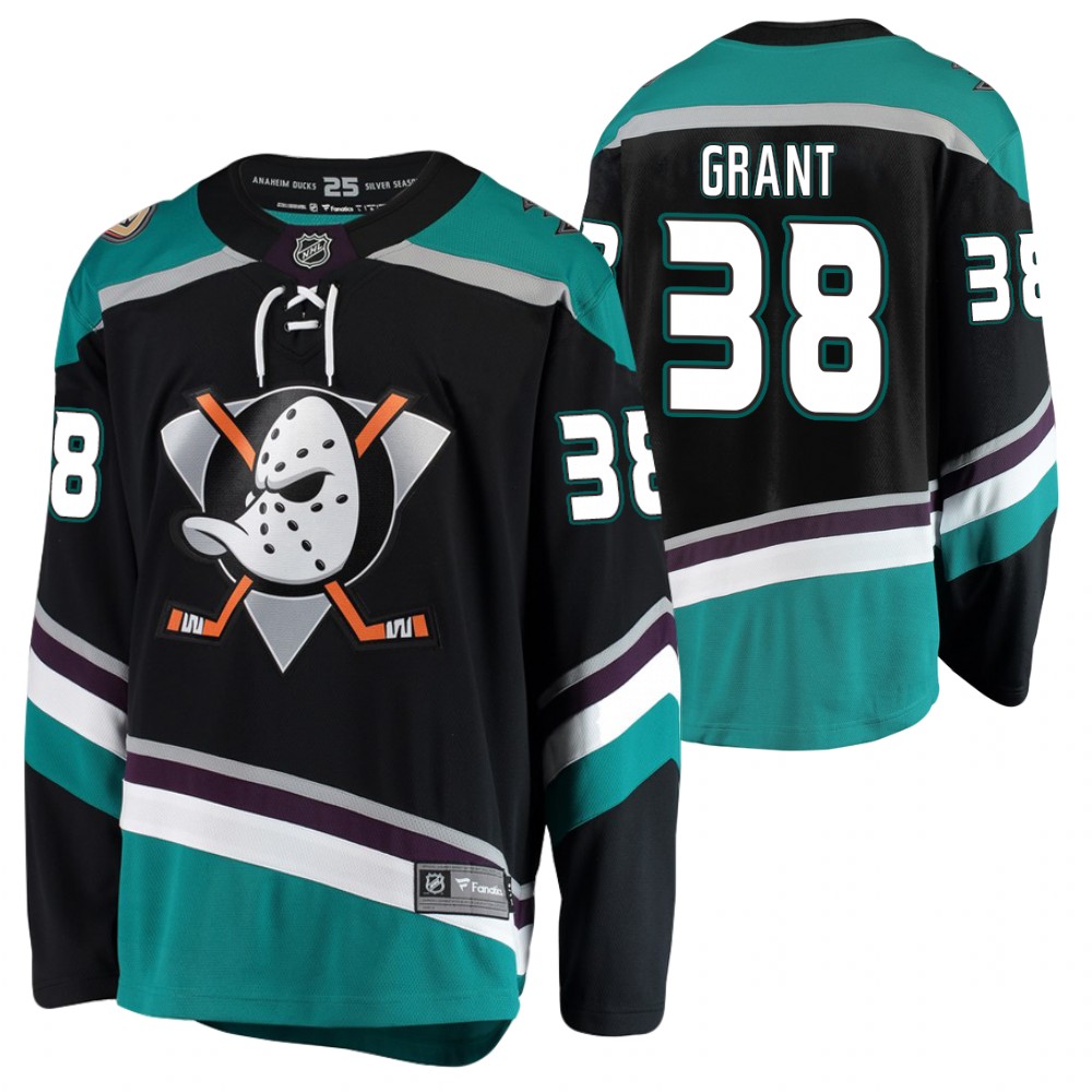 Anaheim Ducks Derek Grant Black Alternate Breakaway Player 2020-21 Jersey