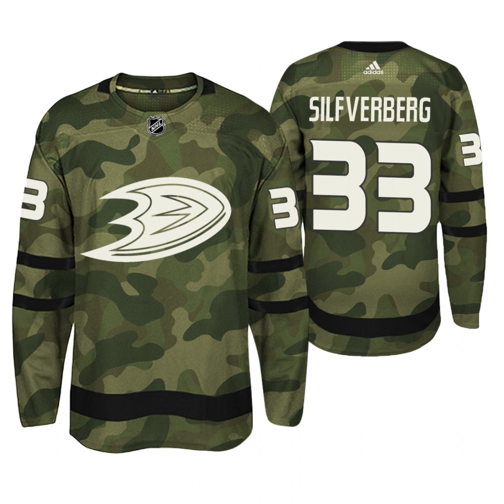 Anaheim Ducks Jakob Silfverberg Camo Armed Special Forces Player Jersey