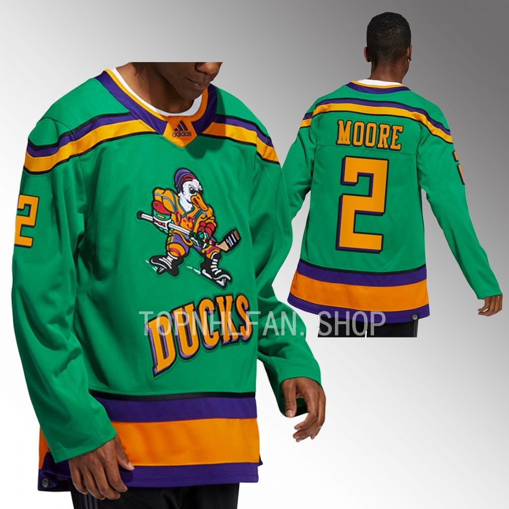 Anaheim Ducks John Moore Mighty Ducks Green Authentic Jersey