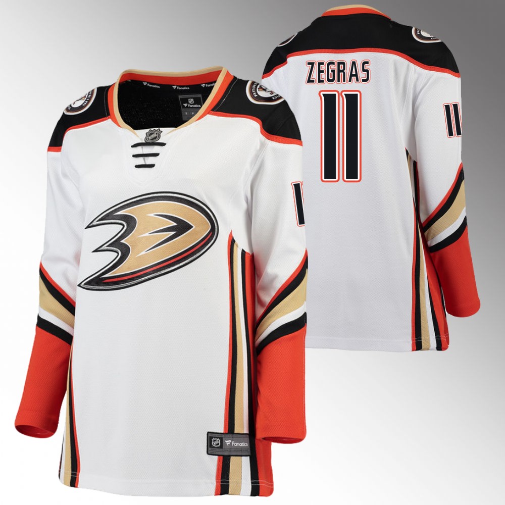 Anaheim Ducks Trevor Zegras Women White Away Jersey