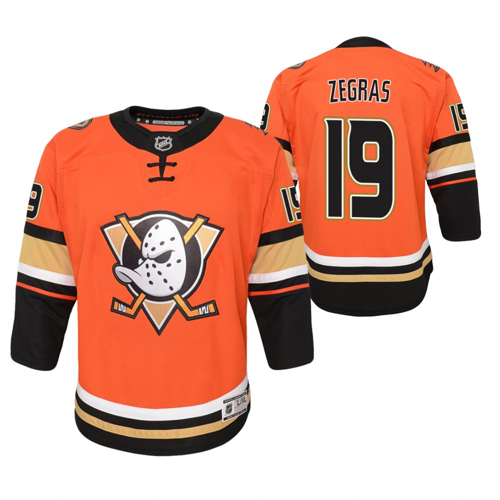 Anaheim Ducks Trevor Zegras Youth Orange Alternate Jersey