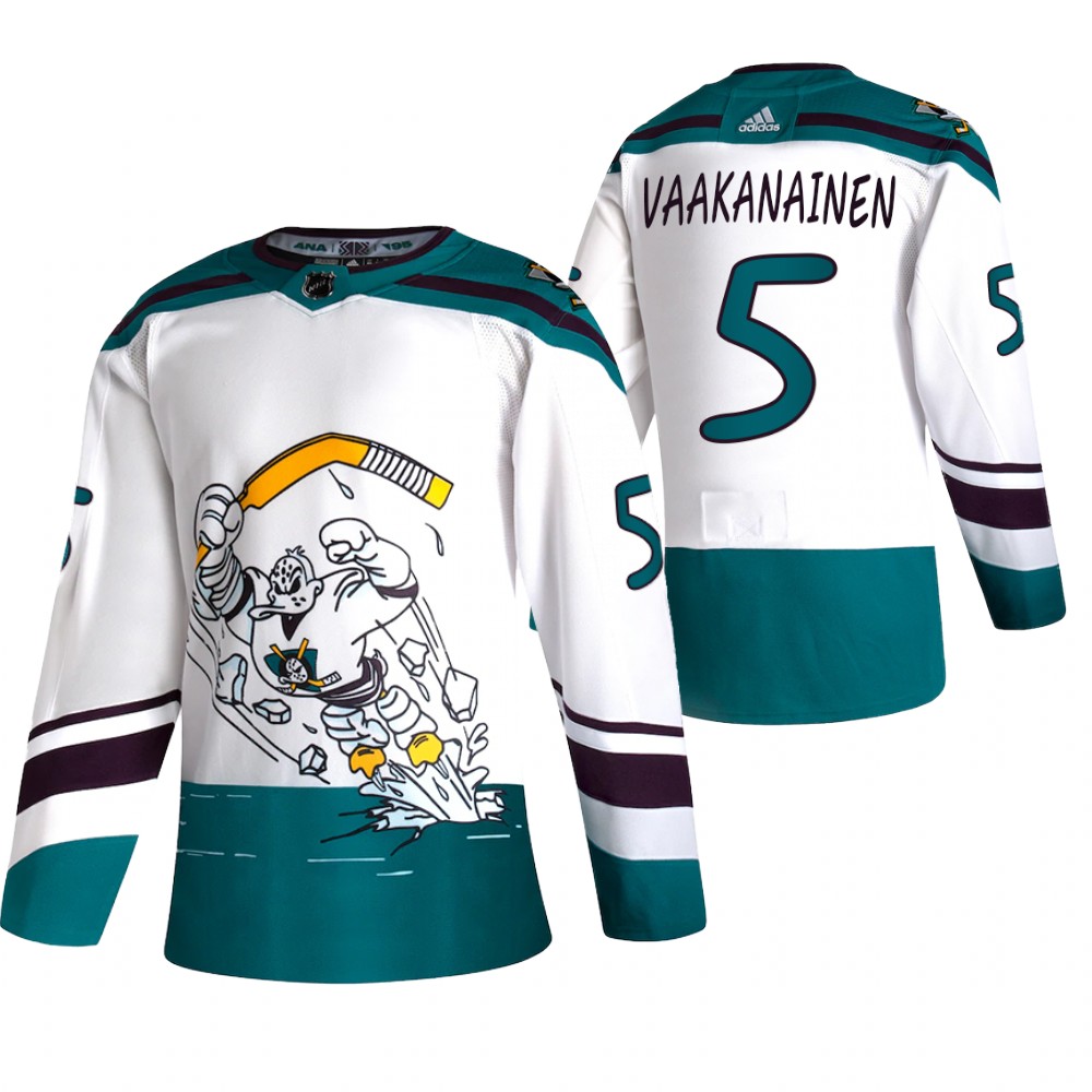 Anaheim Ducks Urho Vaakanainen White 2022 Reverse Retro Authentic Jersey