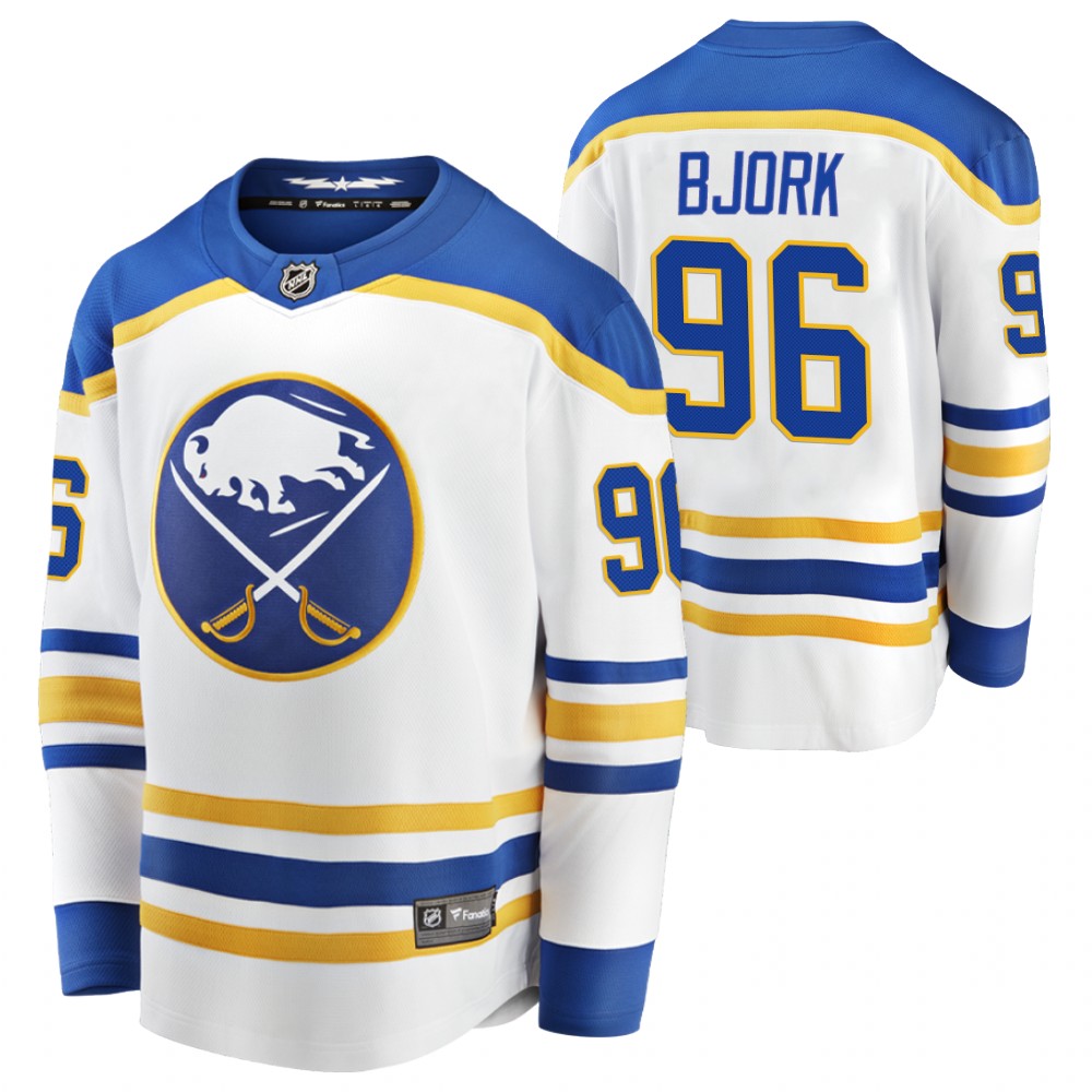 Anders Bjork Sabres Away White Player Jersey