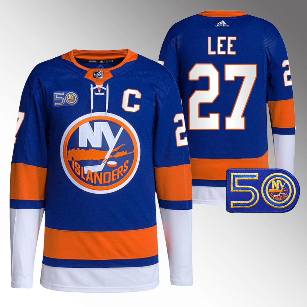 Anders Lee New York Islanders Royal 50th Anniversary Primegreen Authentic Jersey