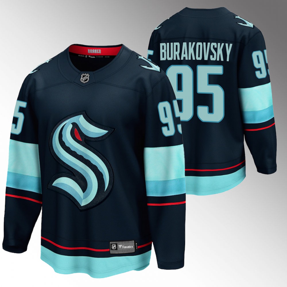 Andre Burakovsky Jersey Seattle Kraken Home Navy 2022 Breakaway Player