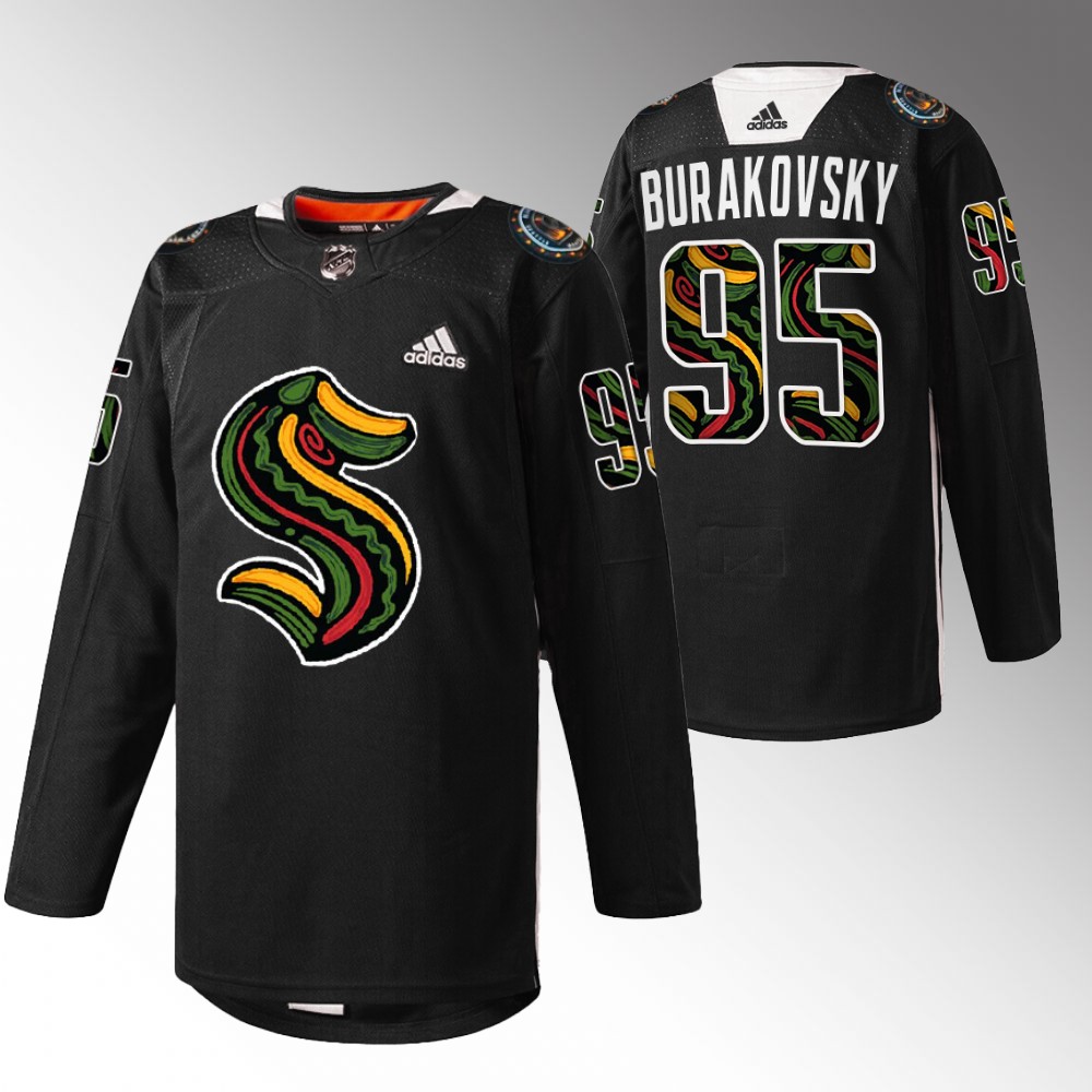 Andre Burakovsky Kraken Black History Month Jersey Black Warmup