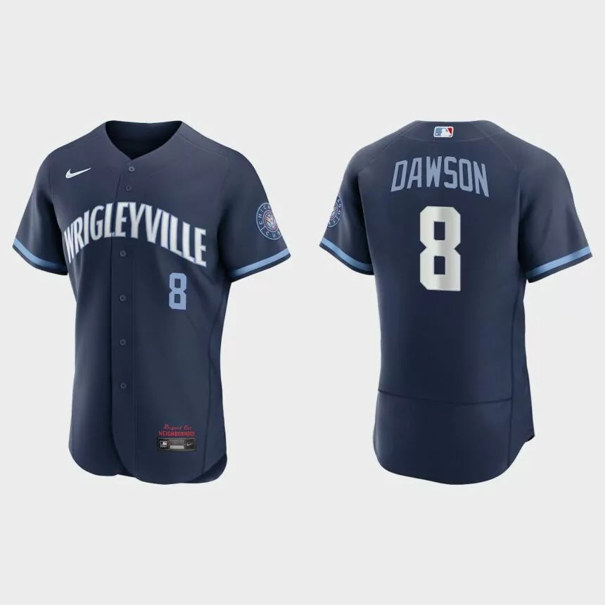 Andre Dawson Chicago Cubs 2021 City Connect Authentic Jersey – Navy