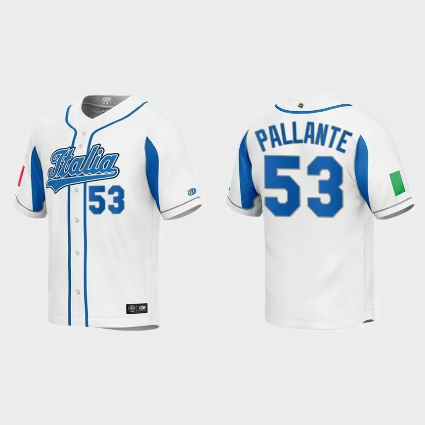 Andre Pallante Italy Baseball 2023 World Baseball Classic Jersey – White