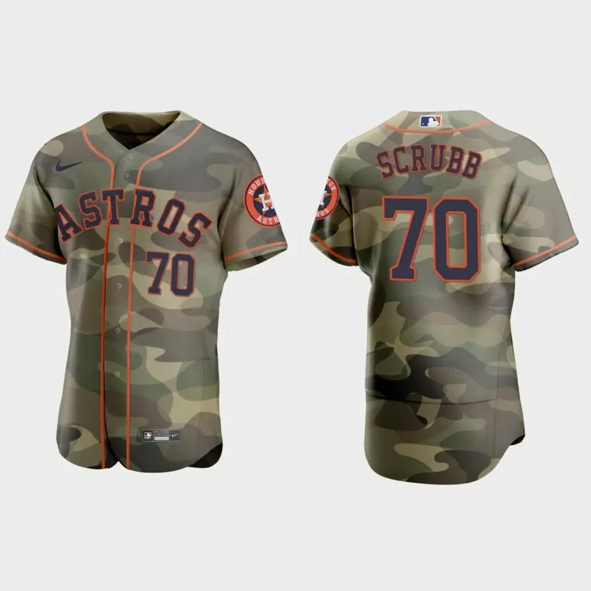 Andre Scrubb Houston Astros 2021 National Armed Forces Day Authentic Jersey – Camo