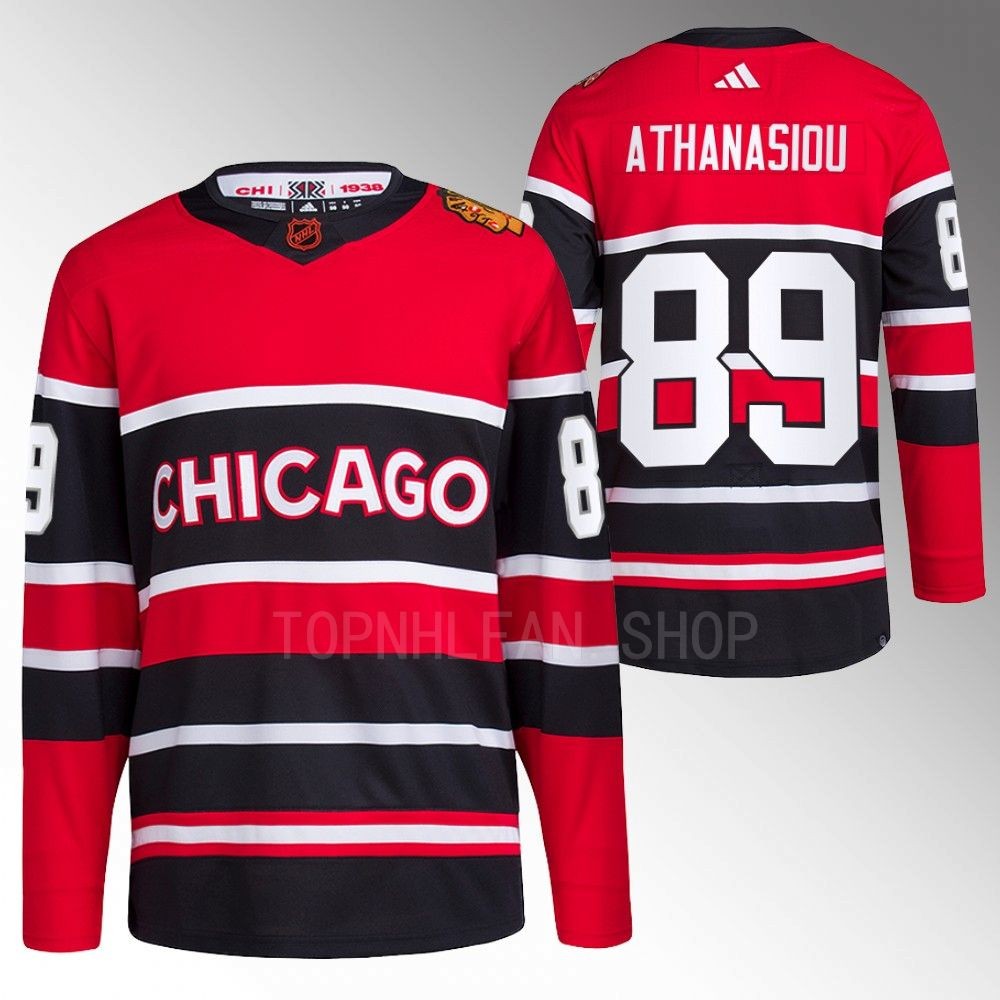 Andreas Athanasiou 2022 Chicago Blackhawks Red Reverse Retro 2.0 Authentic Primegreen Jersey