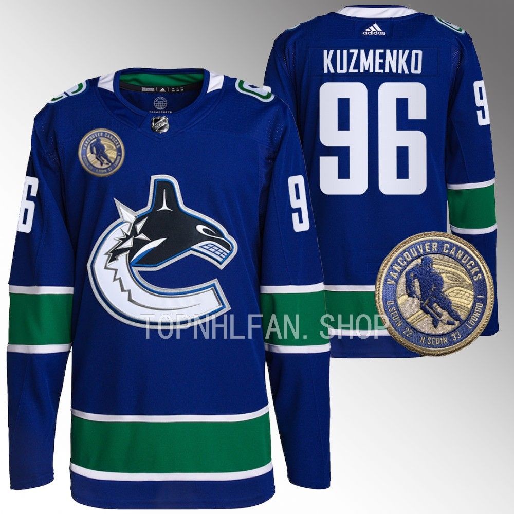 Andrei Kuzmenko Vancouver Canucks Blue 2022 HHOF Warmup Jersey