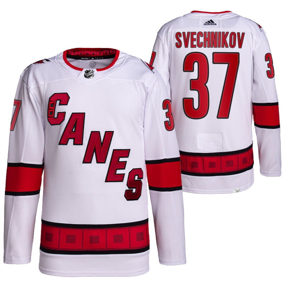 Andrei Svechnikov 2021-22 Carolina Hurricanes White Authentic Pro Away Jersey