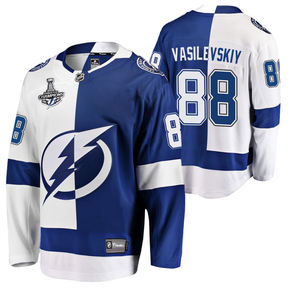 Andrei Vasilevskiy Lightning 2020 Stanley Cup Champions Black Split Special Edition Jersey
