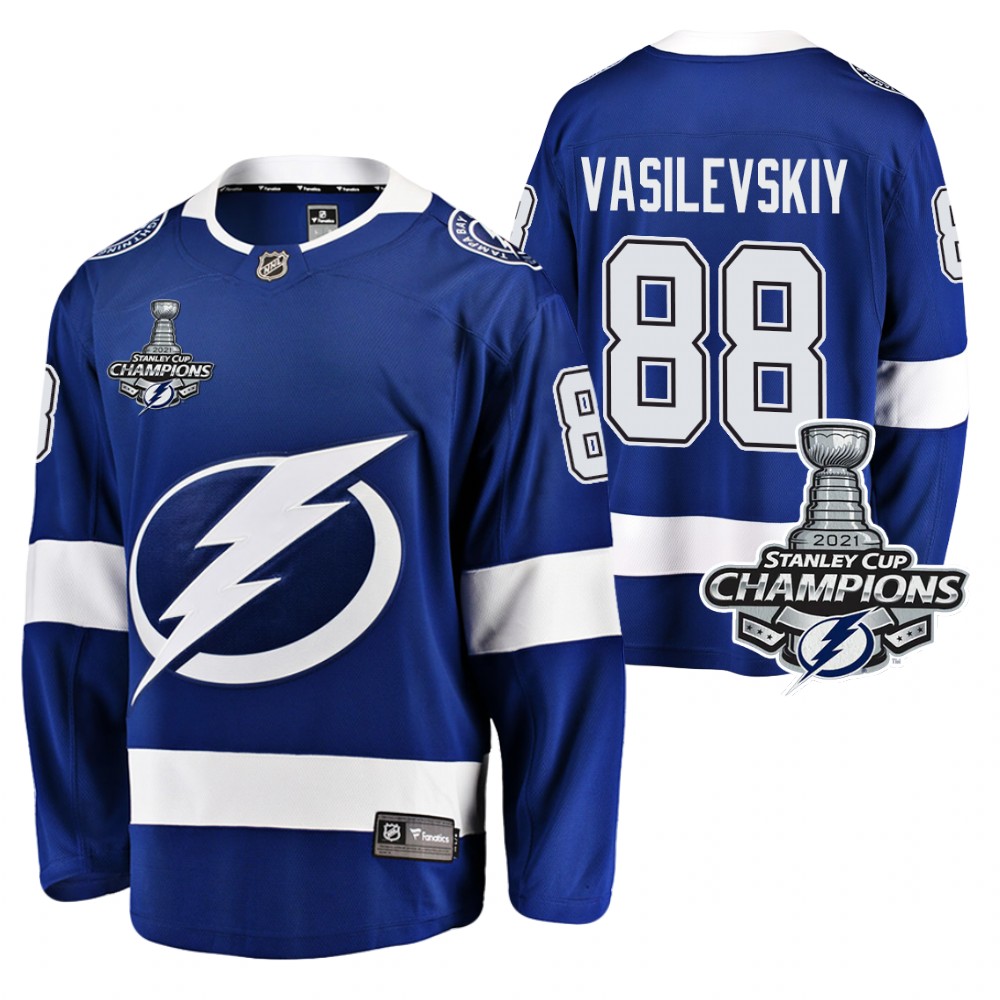 Andrei Vasilevskiy Lightning 2021 Stanley Cup Champions Blue Home Jersey
