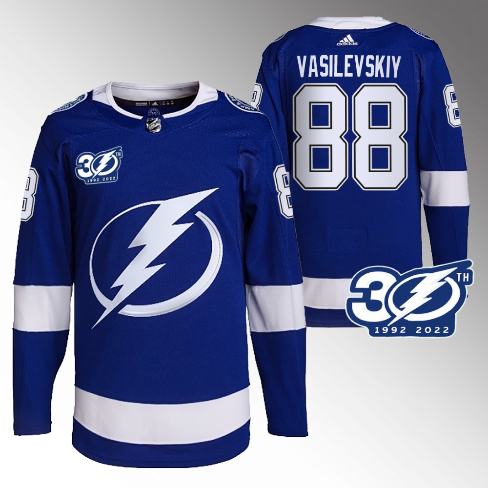 Andrei Vasilevskiy Tampa Bay Lightning Blue 30th Season Authentic Home Jersey
