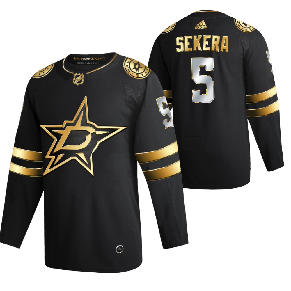 Andrej Sekera Dallas Stars Black Authentic Golden 2020-21 Jersey Limited Edition