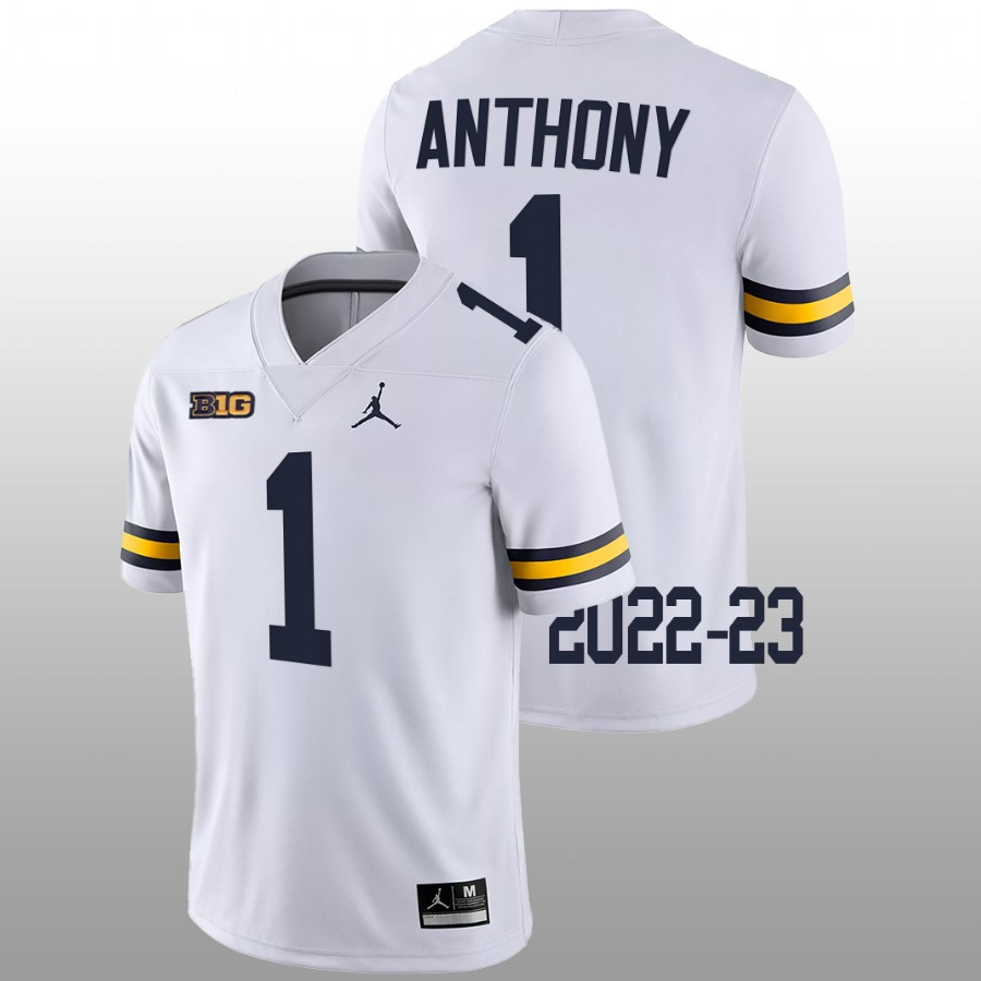 Andrel Anthony Michigan Wolverines White 2022-23 College Football Game Jersey