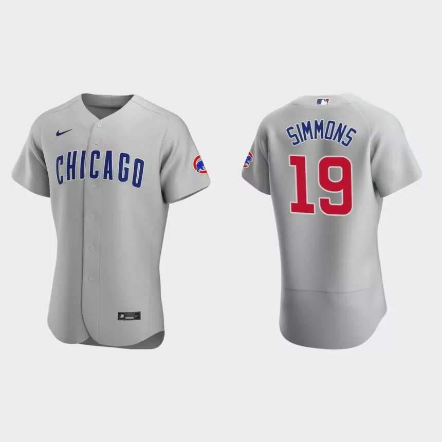 Andrelton Simmons Chicago Cubs Authentic Road Jersey – Gray