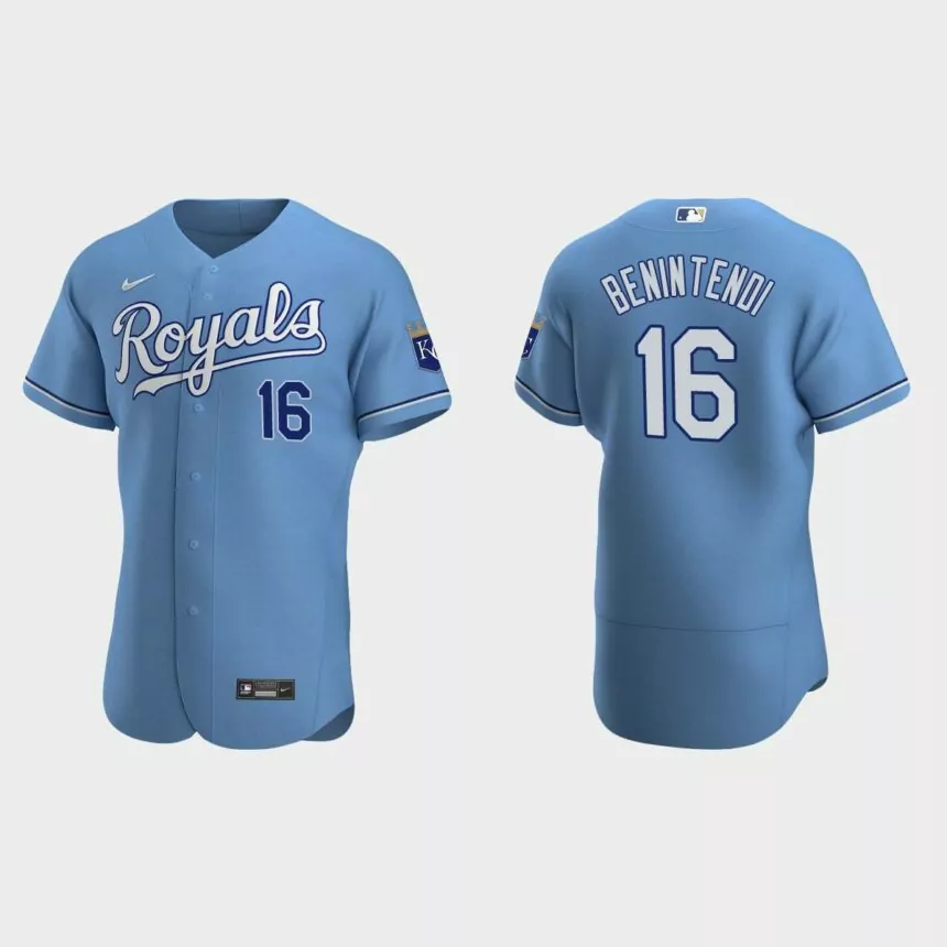 Andrew Benintendi #16 Kansas City Royals Authentic Alternate Jersey – Light Blue