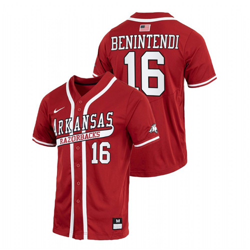 Andrew Benintendi Arkansas Razorbacks Cardinal College Baseball Throwback Jersey