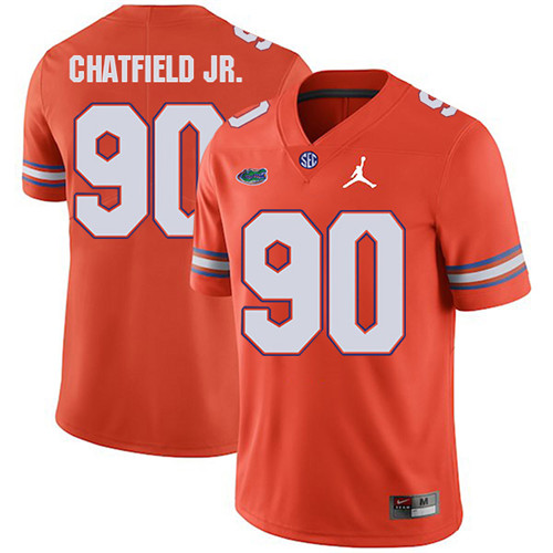 Andrew Chatfield Jr. Florida Gators Men's Jersey - #90 NCAA Orange Stitched Jordan Authentic