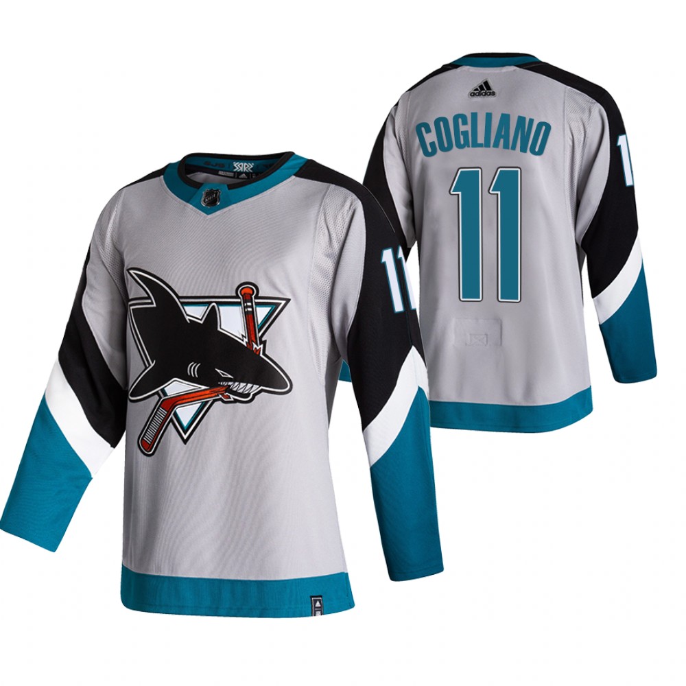 Andrew Cogliano San Jose Sharks Gray 2021 Reverse Retro Jersey Special Edition