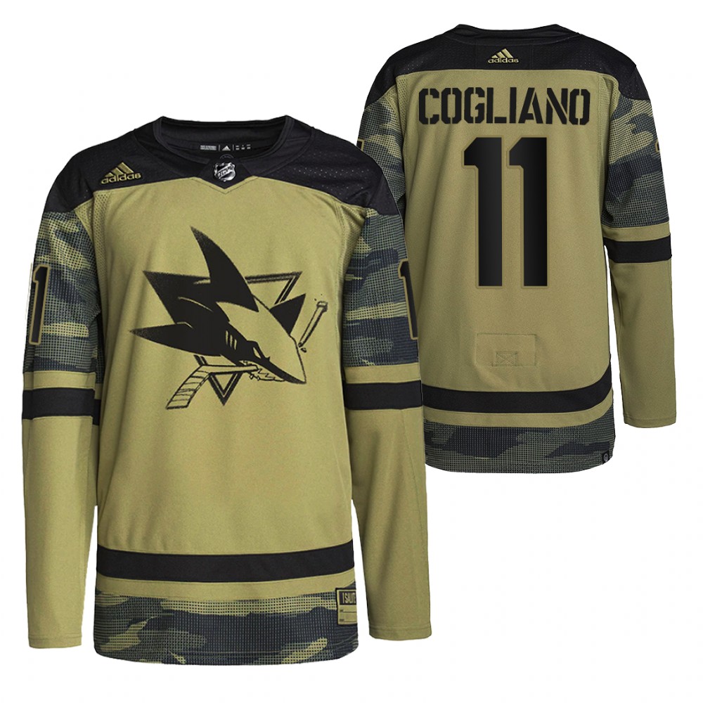 Andrew Cogliano Sharks Military Appreciation Jersey Camo Authentic Practice