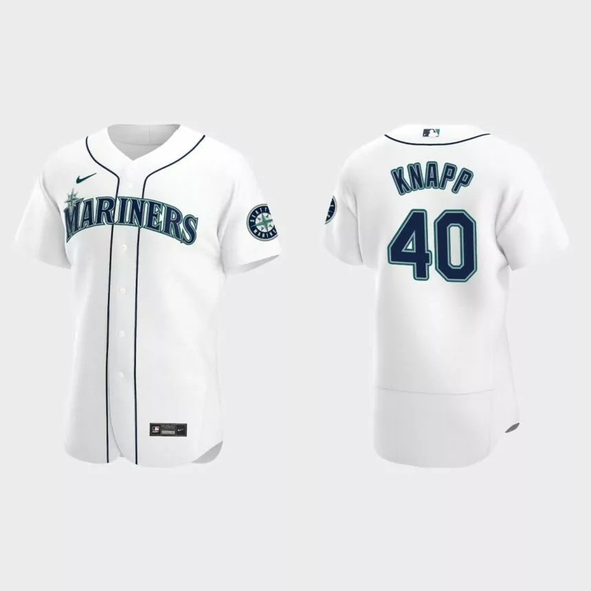 Andrew Knapp Seattle Mariners Authentic Home Jersey – White