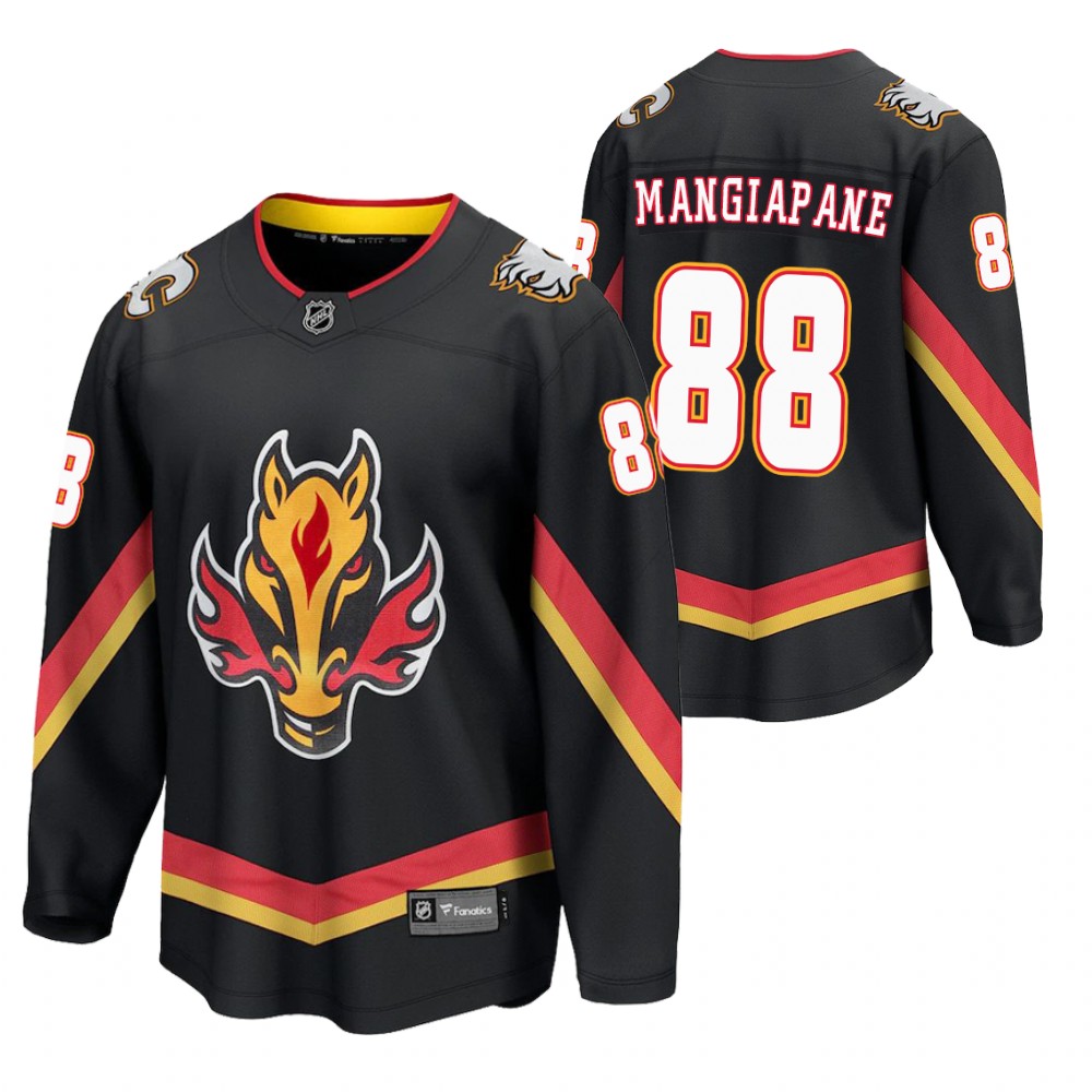 Andrew Mangiapane Flames 2021 Reverse Retro Black Jersey Special Edition