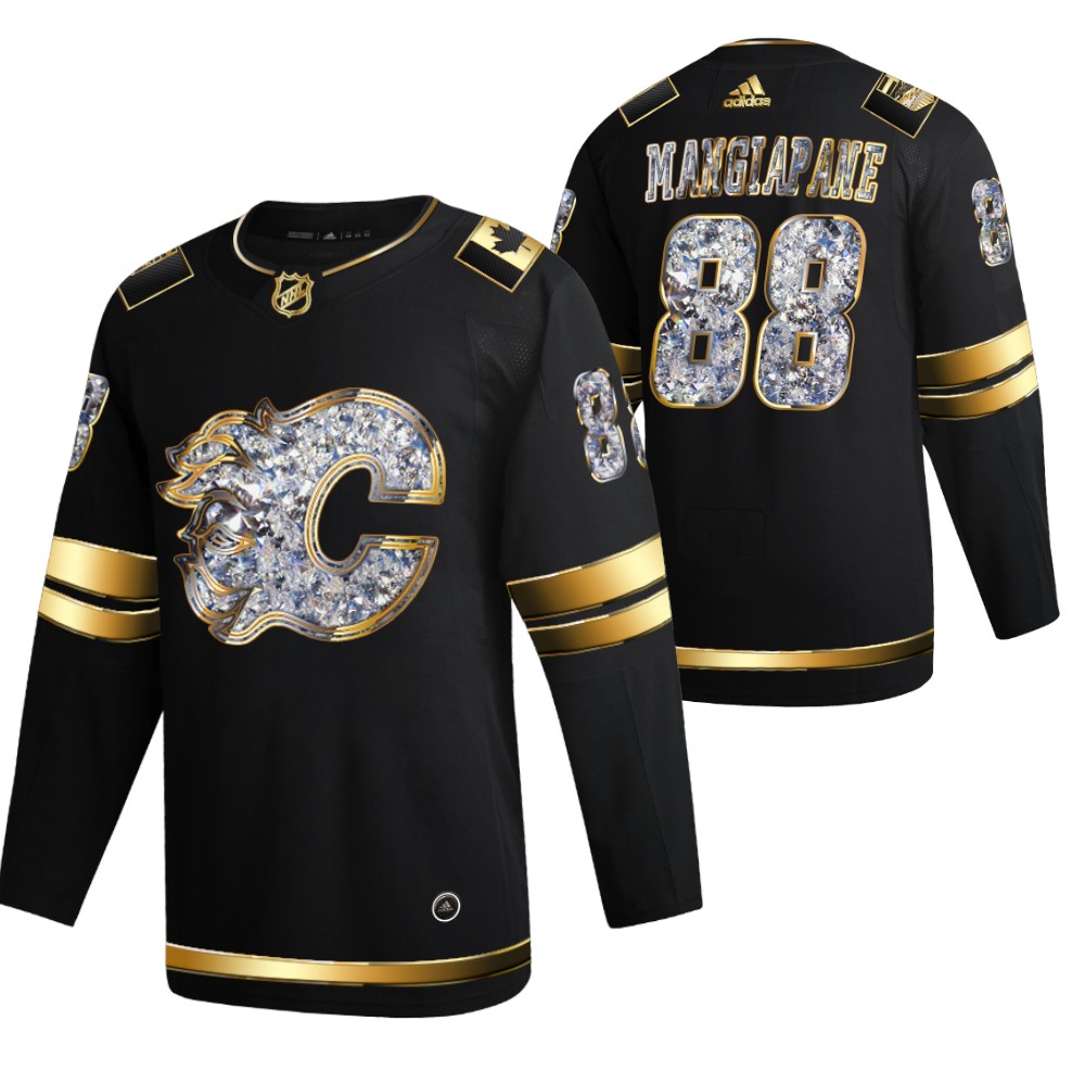Andrew Mangiapane Flames 2022 Stanley Cup Playoffs Black Diamond Edition Authentic Jersey