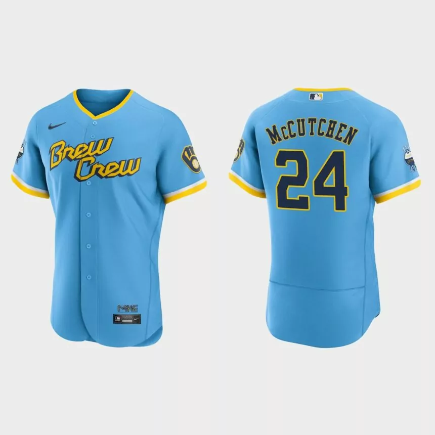 Andrew McCutchen Milwaukee Brewers 2022 City Connect Authentic Jersey – Powder Blue