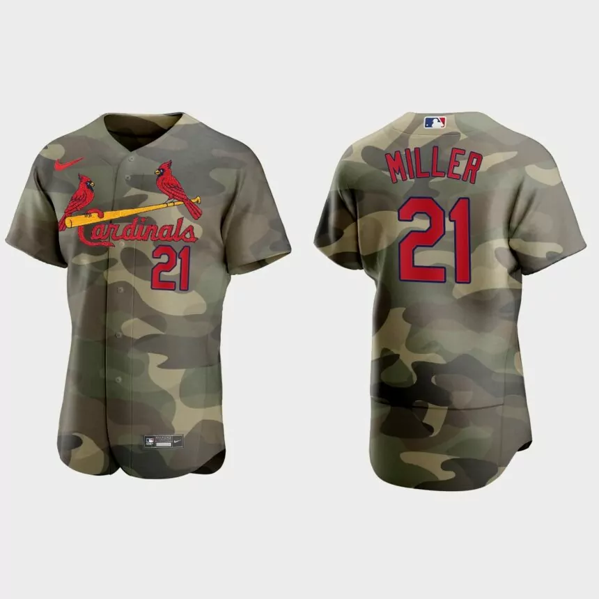 Andrew Miller St. Louis Cardinals 2021 National Armed Forces Day Authentic Jersey – Camo
