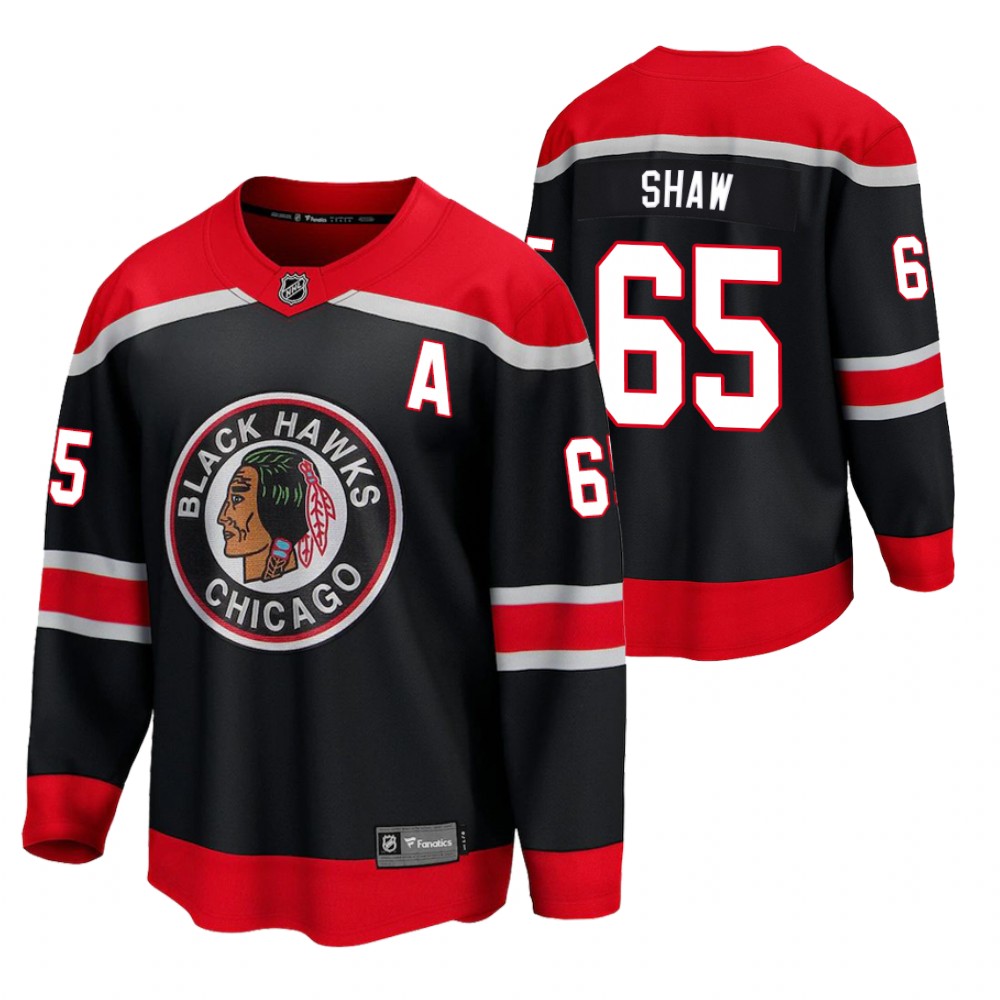 Andrew Shaw Blackhawks 2021 Reverse Retro Black Jersey Special Edition