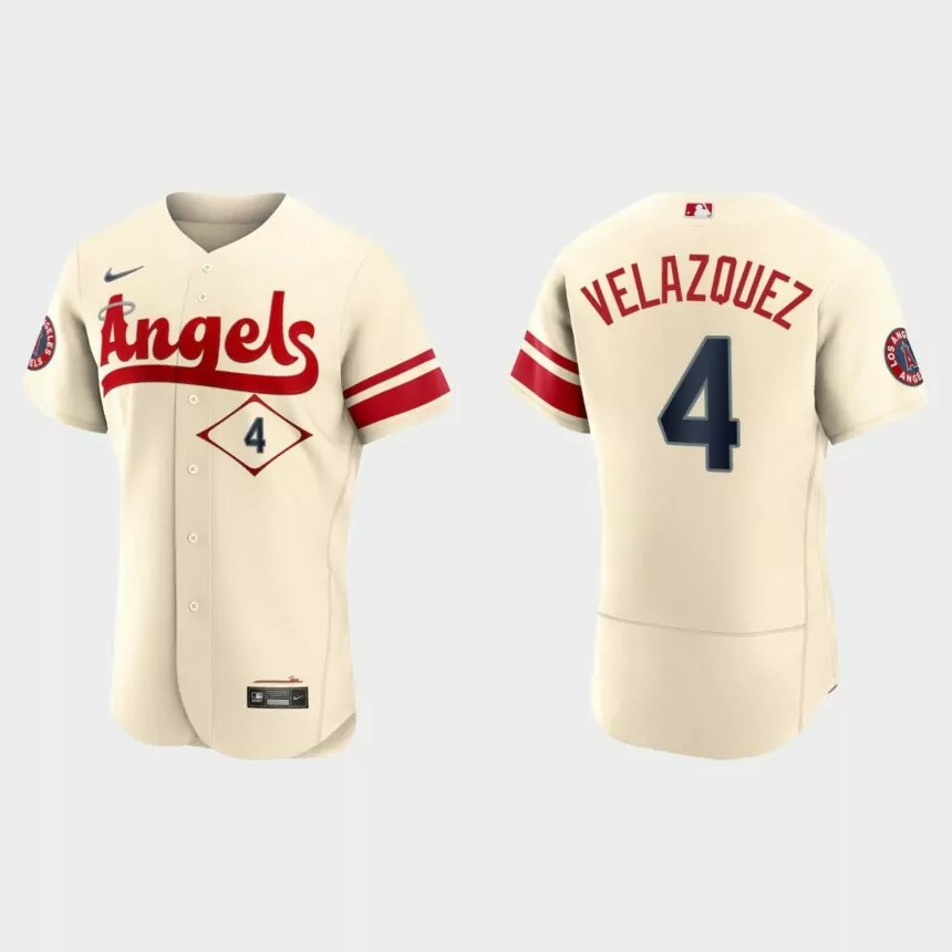 Andrew Velazquez Los Angeles Angels 2022 City Connect Authentic Jersey – Cream