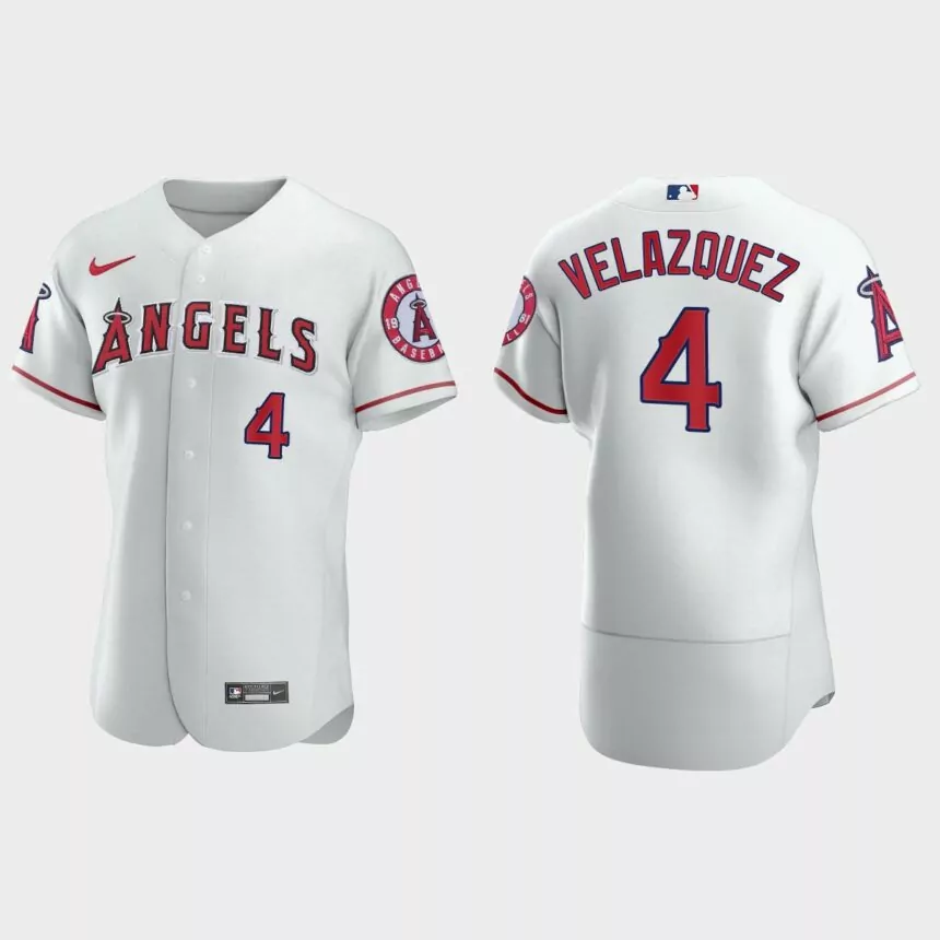 Andrew Velazquez Los Angeles Angels Authentic Home Jersey – White