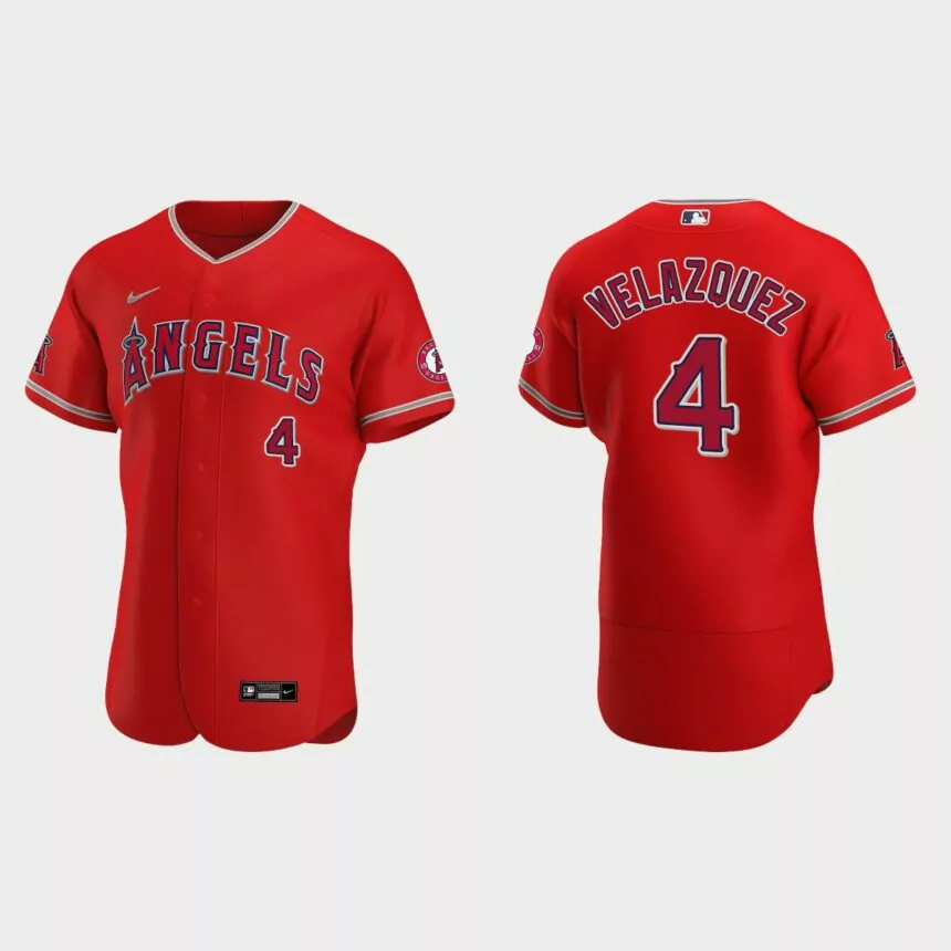 Andrew Velazquez Los Angeles Angels Authentic Jersey – Red