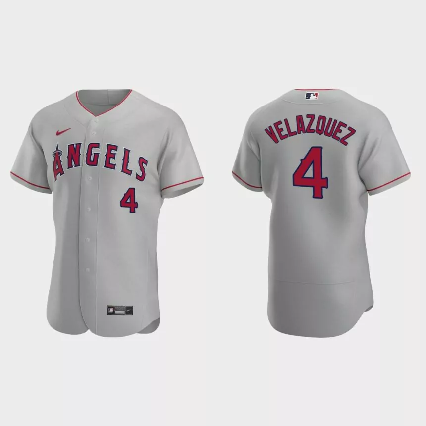Andrew Velazquez Los Angeles Angels Authentic Road Jersey – Gray