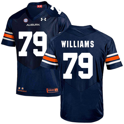 Andrew Williams Auburn Tigers Men's Jersey - #79 NCAA Navy Blue Stitched Authentic