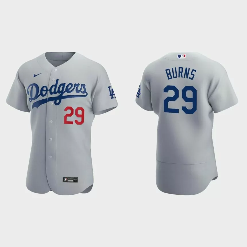 Andy Burns Los Angeles Dodgers Authentic Alternate Jersey – Gray
