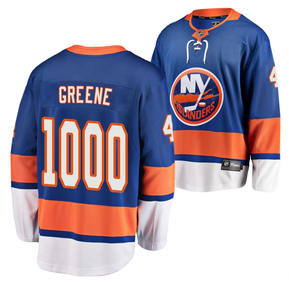 Andy Greene 1000th Game Royal Islanders #4 Jersey Special