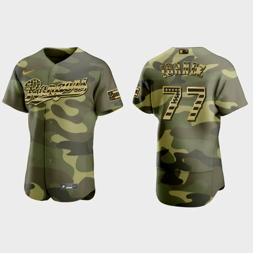 Andy Ibanez Texas Rangers 2022 Armed Forces Day Authentic Jersey – Camo