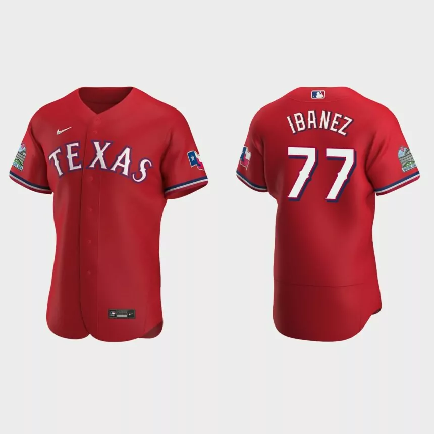 Andy Ibanez Texas Rangers Authentic Alternate Jersey – Scarlet