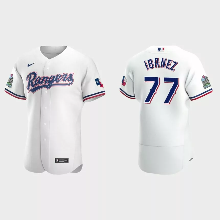 Andy Ibanez Texas Rangers Authentic Home Jersey – White