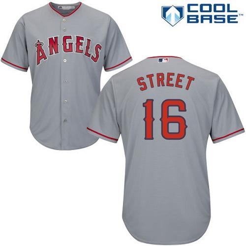 Angels #16 Huston Street Grey Cool Base Stitched Youth MLB Jersey